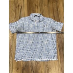 POLO GOLF Shirt Mens Extra Large Blue Celtic Knot Ralph Lauren Golf Polo Stretch